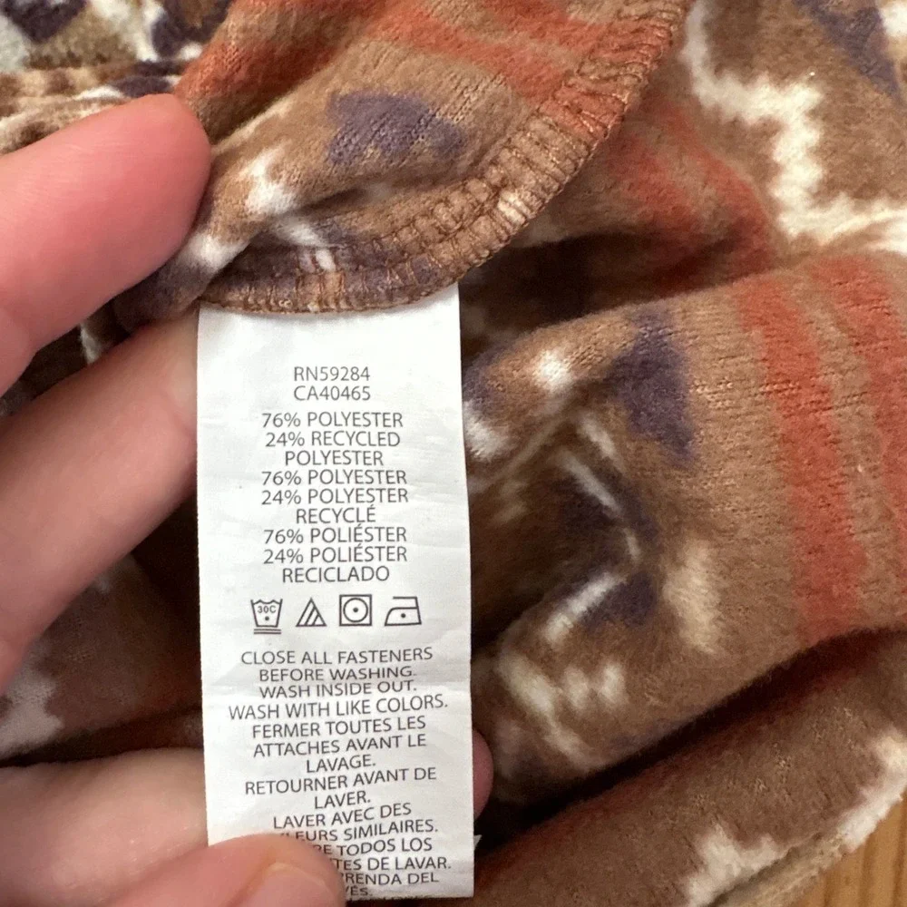 The Children's Place Fleece Pullover Boys Brown Fair Isle Polar Bear SIZE 4T